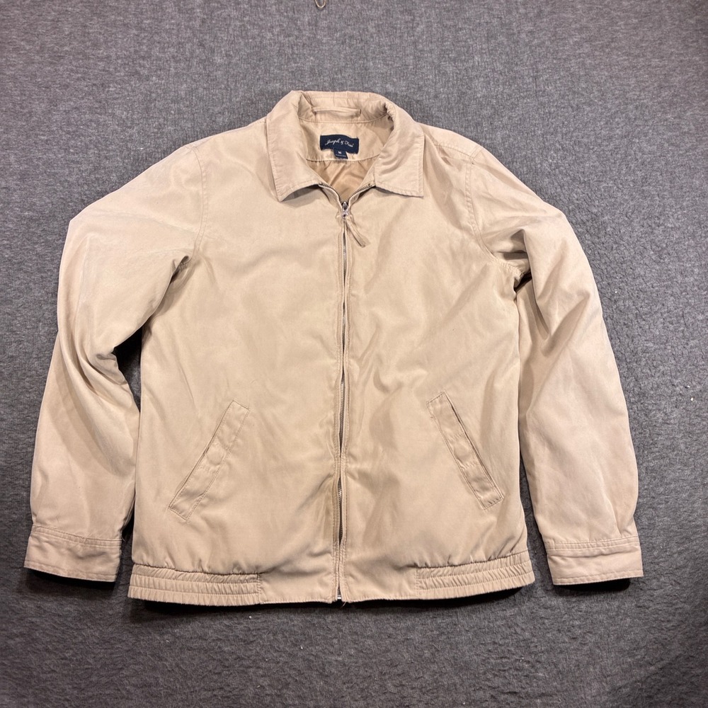 Joseph & Feiss Harrington Jacket Mens M Beige Vintage Full‎ Zip 80s Preppy